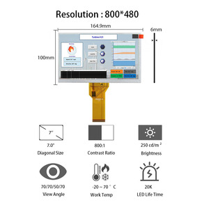 Innolux 7.0 "800*480 RGB LCD Panel at070tn92 thiết bị đầu cuối di động hiển thị 7 inch LCD Modules - Product Image 1