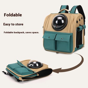 2025 <span class=keywords><strong>sac</strong></span> à <span class=keywords><strong>dos</strong></span> de luxe pour animaux de compagnie avec fermeture à glissière Portable réglable nouvelle fenêtre transparente de vaisseau spatial pour les chats de voyage en plein air chiens - Product Image 2