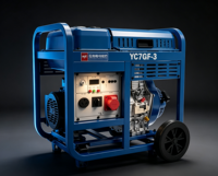 Générateur diesel de haute qualité 7 kW avec moteur Yuchai CP195FE, 8 kW, portable, à châssis ouvert, 230 V, 1800 tr/min, démarrage électrique, ensemble AVR