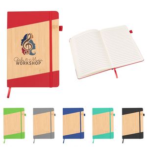 Libreta de Cuero Sintético con Aspecto de Bambú Ecológico, Grabado Láser con Logotipo Personalizado, con Cubierta de Poliuretano, con Regalo - Product Image 1