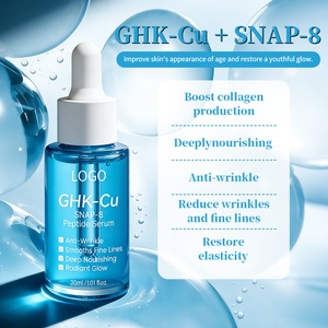 Suero de Péptidos de Cobre GHK-Cu Antienvejecimiento, Antiarrugas, Reafirmante para Rostro y Cuello con Ácido Hialurónico, Marca Privada OEM ODM - Product Image 1