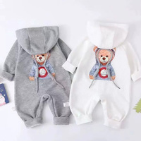 Combinaison pour bébé printemps, vêtements 100% coton à manches longues avec fermeture éclair, motif ours de dessin animé, vêtements pour bébés de 0 à 5 ans, pour nourrissons et tout-petits