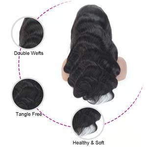 批发13x4蕾丝前假发身体波浪人发假发生巴西头发自然色便宜的黑色女性出厂价格 - Product Image 6
