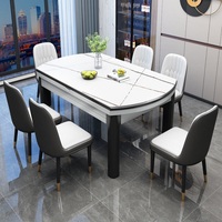 Table à Manger Moderne et Simple en Céramique Rétractable et Pliante pour Petit Ménage