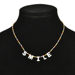 Collier Bohème Fait Main Perlé pour Femme, Lettres Personnalisées, Perles Miyuki, Coquillages Naturels, Lettres Amour Espoir – Vente Flash - Product Image 2