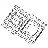 Table pliante portable rectangulaire en fil de fer, design moderne, mobilier multifonctionnel pour l'extérieur