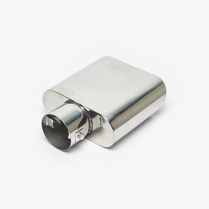Terminale di Scarico Universale per Auto, in Acciaio Inox, Forma Quadrata, Finitura Cromata, Tubo di Scarico Modificato - Product Image 4