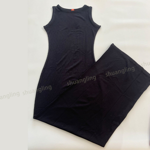 2023 Custom Logo Color Loungewear Dress <span class=keywords><strong>canotta</strong></span> sportiva senza maniche da donna <span class=keywords><strong>abito</strong></span> in <span class=keywords><strong>cotone</strong></span> modale di bambù aderente Mini <span class=keywords><strong>abito</strong></span> Casual - Product Image 3