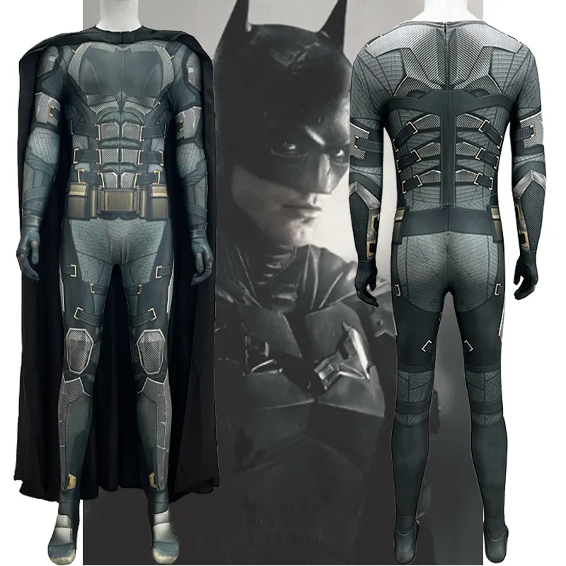 Cool Halloween Superhero Costume Cosplay Bodysuit Spandex 3D Style Adult Bat Costume Cosplay Costume For Men