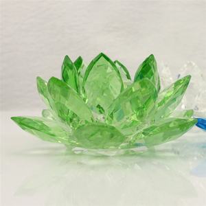 ดอกบัวคริสตัลใสสีเขียวสีฟ้าสวยงามสําหรับตกแต่งและของขวัญของขวัญคริสตัลดอกบัว - Product Image 6