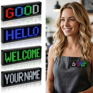 Programmable Scrolling LED Name Tag Badge Luminous Digital Pin Multi Messages Reusable LED Display Name Badge - Product Image 1