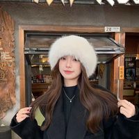 Gorro Mongol de Diseño Nuevo para Otoño/Invierno, Lana de Visón, Felpa Gruesa, con Lazo, Logotipo Estampado, Bordado 3D, para Playa