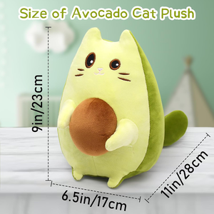ตุ๊กตาแมวน่ารักสีเขียวอ่อน ขนนุ่ม รูปหน้าแมว ตัวอักษร <span class=keywords><strong>Funny</strong></span> Tail Brown Avocado Kernel ของขวัญสำหรับทุกวัย หมอนอิงรูปอะโวคาโด - Product Image 2