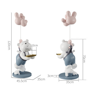 Grand plateau décoratif en forme d'ours agressif, doux pour la décoration de la zone du canapé du salon, idéal comme cadeau de pendaison de crémaillère - Product Image 4