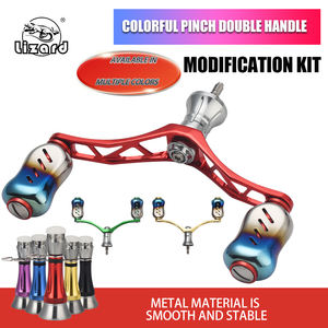 مقبض هزاز مزدوج من <span class=keywords><strong>Daiwa</strong></span> ، مقبض بكرة صيد معدنية ، مقبض ومقبض لبكرة الغزل ، ملحق DIY - Product Image 2