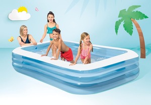 Piscine gonflable pliable hors sol avec sièges intégrés, idéale pour les fêtes d'été et les jeux d'enfants - Product Image 2