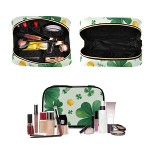 Hawaii Custom Puakenikeni <b>Lei</b> Clover Printed Zipper Makeup Bag, Toiletry Bag, Brush Bag - Product Image 4