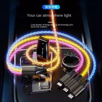 Cable de Datos RGB Tres en Uno con Carga Rápida y Conectores USB-A/Micro USB, Transferencia de Datos con Efectos de Luz Fluida