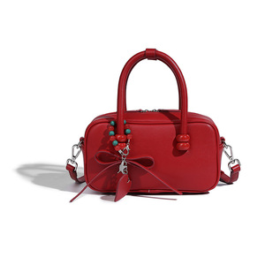 Women's High-End Heartbeat Zipper <b>Waterproof</b> Handbag Red Bridal One-Shoulder Crossbody <b>Pillow</b> Bag Animal Print Tanjing - Product Image 5