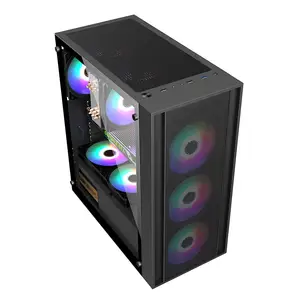 2024 Meilleure vente moderne Gamer PC ATX Mini ITX Cases Mid Tower Plastic & Acrylic Cases & Towers pour les jeux de bureau