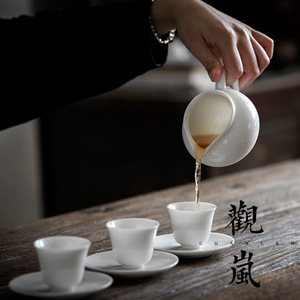 Cilindro de porcelana blanca Gu Lan, resistente al calor, para juego de té Kung Fu - Product Image 3