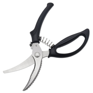 <b>Kitchen</b> <b>Scissors</b> Stainless Steel Elbow Shape Black Handle For Home Use Multi Purpose Food Cutting Shears - Product Image 1