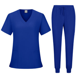 Women's Scrub Set Moisture Wicking Knitted Split Uniforms For Hospital And Spa Use Size S XXL - Product Image 3
