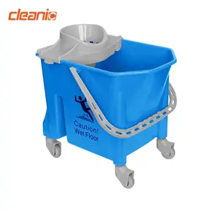 Janitorial supplies mini industrial floor cleaning single round mop water bucket trolley on wheels with wringer