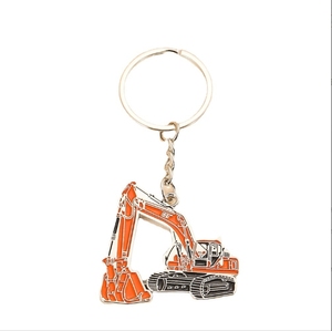 Bán buôn 3D thủy lực actuated máy xúc nặng máy phong cách kim loại móc chìa khóa xe ủi đất vòng chìa khóa cho công ty xây dựng Quà Tặng - Product Image 3