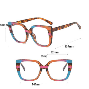 Monture de lunettes optiques carrées colorées vintage Lunettes pour femmes Lunettes de lunettes anti-lumière bleue Monture de lunettes - Product Image 5