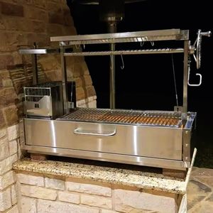 Parrilla de Carbón de Acero Inoxidable de Lujo Santa Marí<span class=keywords><strong>a</strong></span>, Brasero Metálico para Exteriores, para más de 5 Personas, Estilo Argentino - Product Image 1