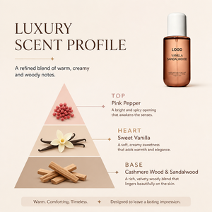 Brume Corporelle Parfumée Vanille avec Bois de Santal, Poivre Rose et Bois de Cachemire – Parfum Longue Durée – Marque Privée - Product Image 5