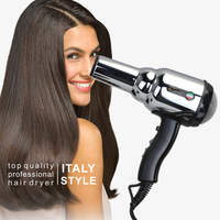 ENZO Salon Outils de coiffage à séchage rapide Brosse à air chaud Brosse à air chaud et froid Souffleur à air chaud et froid en métal doré avec peigne diffuseur