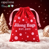 Tas Serut Katun Organik Kustom Kantong Perhiasan Batu Permata Tas Hadiah untuk Kemasan Liburan Natal Grosir