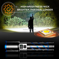 Lampe torche à zoom super puissante, best-seller, longue portée, avec recharge USB, ampoule LED