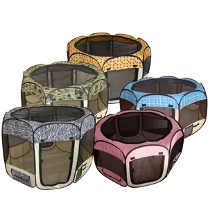 Comfortable Portable Pet Dog Fence Soft Foldable Pet Playpen With Carry Bag