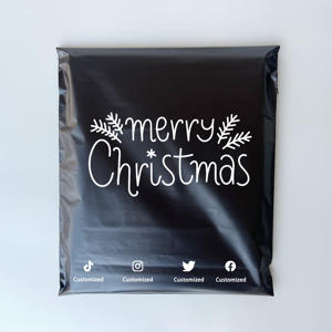 Emballage biodégradable personnalisé avec logo imprimé pour Noël, emballage en polyéthylène, pochette de courrier, sacs d'expédition pour t-shirt - Product Image 1
