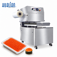 Machine d'emballage sous vide rotative automatique Hualian HVT-450R pour l'emballage sous film de caviar, œufs de poisson, œufs de saumon