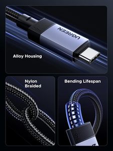 UGREEN Câble USB C 240W Gen2 10Gbps USB 3.2, 4K 60Hz <span class=keywords><strong>Sortie</strong></span> vidéo Charge rapide Compatible avec <span class=keywords><strong>iPhone</strong></span> 16/15/<span class=keywords><strong>14</strong></span> <span class=keywords><strong>Pro</strong></span> <span class=keywords><strong>Max</strong></span> - Product Image 5