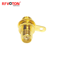 Prix usine 50 Ohm SMA femelle Jack prise avec écrou cloison monotrou montage soudure RF coaxial connecteurs coaxiaux