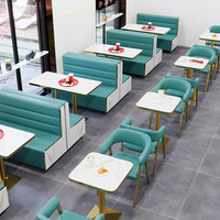 Ensemble de mobilier de restaurant rose poudré romantique, sièges en velours rose élégants pour les pâtisseries, les boutiques de desserts, l'intérieur chic des cafés