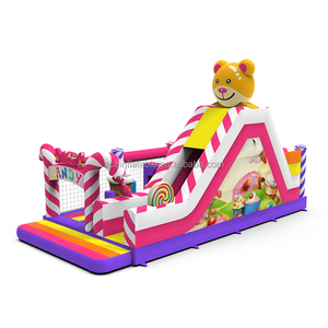 Carrera de obstáculos inflable de oso de caramelo para niños, fiesta, salto, Castillo de rebote, tobogán combinado, casa de rebote inflable al aire libre, parque infantil - Product Image 3