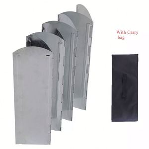 Paravent pliable d'extérieur à 8 plaques pour réchaud, avec sac de transport, pour camping, pique-nique et cuisson - Product Image 1