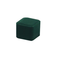 Vente en gros boîte à bijoux de luxe en velours vert bague de fiançailles boucles d'oreilles boîte d'emballage
