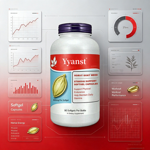 Extrait naturel de Horny Goat Weed en capsules molles pour maintenir la résistance quotidienne, l'endurance physique, la forme et la vitalité quotidienne pour les hommes - Product Image 3