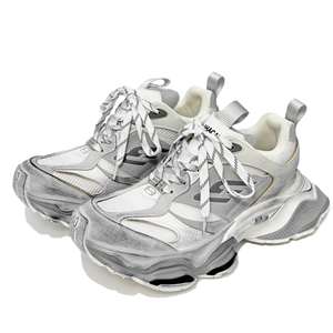 Chaussures pour hommes de la mode coréenne de créateur, style couple parisien, avec semelle épaisse, en maille, à enfiler, à lacets, tendance pour l'hiver - Product Image 3