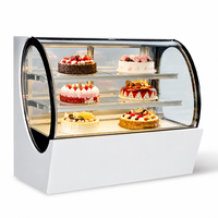 Lemari Pendingin Showcase Kue Komersial dengan Kaca Lengkung, Kabinet Display, Pasokan Pabrik OEM