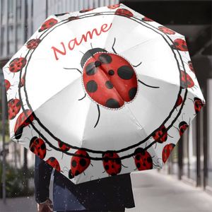 1 Parapluie Pliant Personnalisé avec Nom et Photo de Coccinelle pour Jardin, Sans Minimum de Commande, Cadeau Mignon, Commande Unique - Product Image 4