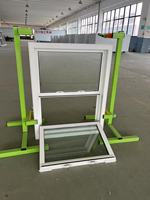 HANGXING Fenêtre UPVC à guillotine en PVC gris grain de bois Fenêtres en baie Portes françaises Anthracite Double vitrage