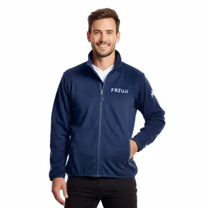 Casaco de desempenho masculino personalizado Softshell Front-zip